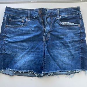 Denim midi shorts